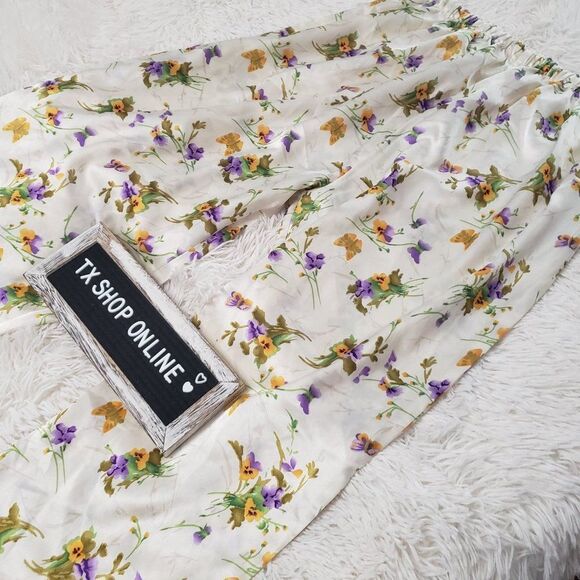 Floral satin pajama pants - Picture 1 of 4